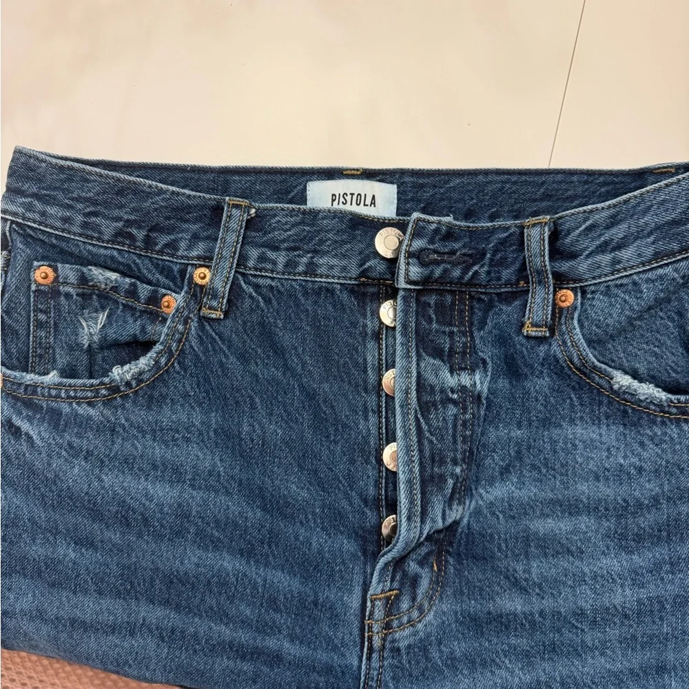 PISTOLA Wide Leg High-Rise Women’s Jeans - Dark Blue - Picture 5 of 8